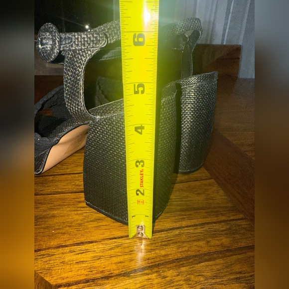 NWT KATY PERRY HTE MEADOW UPPER CROCHET BLACK SANDALS PLATFORM SIZE 9.5 - Picture 8 of 10